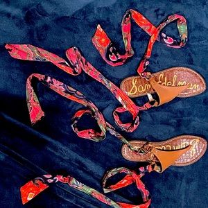 SAM EDELMAN pink “Giliana” Scarf Sandals